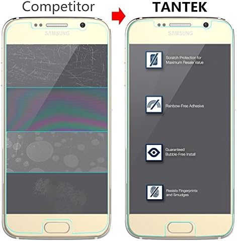 TANTEK YYY22 Galaxy S6 Ekran Koruyucu Kabarcıksız, HD-Clear, Anti-Scratch, Parlama önleyici, Parmak izi önleyici,
