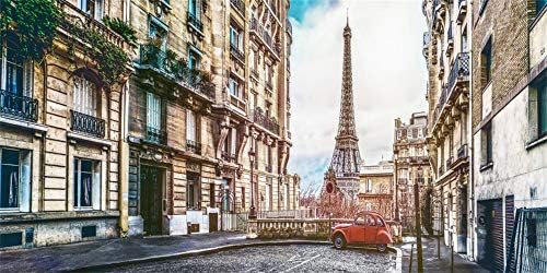 Yeele 12x6ft Eyfel Kulesi Zemin Fotoğrafçılık için Romantik Fransa Paris Eski Retro Avrupa Sokak Arka Plan Çocuklar