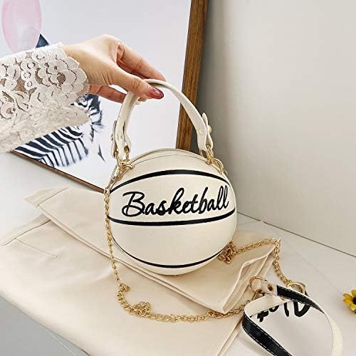 Kadın Basketbol Şekilli Çapraz Vücut askılı çanta Çanta Tote Mini Omuz PU Deri Yuvarlak Çanta Kızlar için