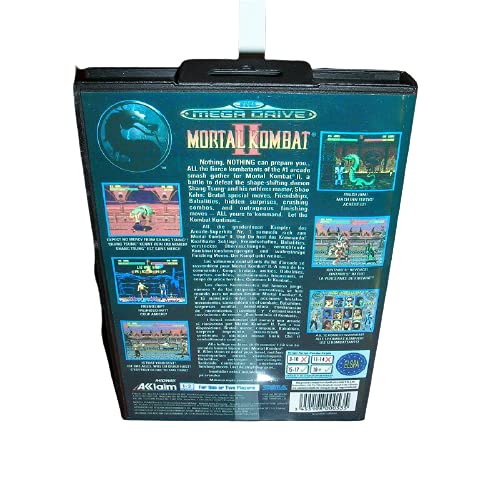 Aditi Mortal Kombat 2 AB Kapak ile Kutu ve Manuel Genesis Sega Megadrive Video Oyun Konsolu 16 bitlik MD Kartı (ABD,