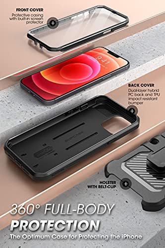 SUPCASE Unicorn Beetle Pro Serisi iPhone için kılıf 13 (2021 Sürümü) 6.1 İnç, Dahili Ekran Koruyucu Tam Vücut Sağlam