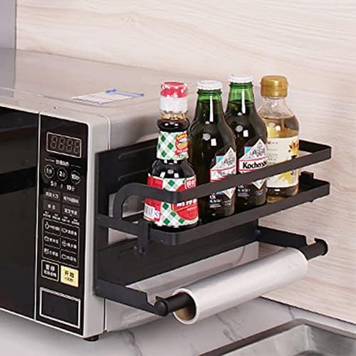 Mutfak rafı Manyetik Buzdolabı Depolama Rafı Ağır Buzdolabı Organizatör Paslanmaz Çelik Haddeleme Raf (Siyah, Bir