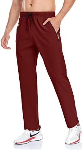 Rapoo erkek Egzersiz Atletik Golf yürüyüş pantolonu Fermuarlı Cepler ile Elastik Bel Hafif Koşu Pantolon Erkekler