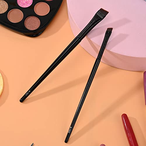 RMISODO Açılı Eyeliner fırçası Dudak Fırçası 3 Set, Kızlar Kadınlar için Eğimli Kaş Fırçaları, Yumuşak Sentetik Kıllara