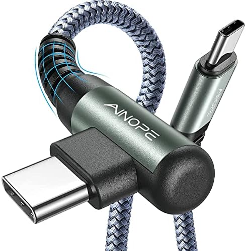 AİNOPE 60W USB C USB C Kablosu 4-Pack C Tipi C Tipi Kablo Dik Açı Süper Hızlı Şarj USBC USBC Kablosu 10FT + 6.6 FT