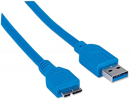 Manhattan USB 3.0 Kablosu A Erkek / Mikro B Erkek Mavi 6,6 Fit/2m (325424)
