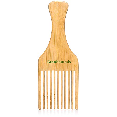 GranNaturals Ahşap tarak ve saç Çekme-Kalın, kaba, kıvırcık saçlar için doğal ahşap hacim ve şekillendirme aracı-Afro