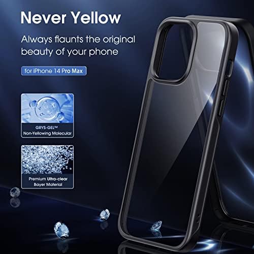 CASEKOO Uzay Siyah iPhone 14 Pro Max Durumda, [Maç iPhone Rengi] [Güvenilir Düşme Koruması] Kadınlar Erkekler için