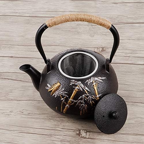 Dökme demir demlik Bambu ağustosböceği su ısıtıcısı çaydanlık Drinkware Demir Demlik çay seti