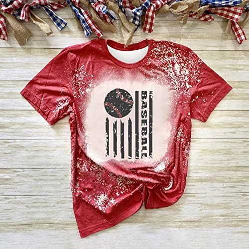 Beyzbol Anne Ağartılmış T-Shirt Kadınlar için Komik Mektup Grafik Tees Sıkıntılı Kısa Kollu Anne Gömlek Sevimli Bluz