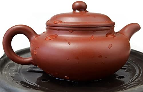 Demlik 8.6 oz Çin Yixing Hakiki Kil Klasikleri FangGu Pot Demlik Çay (Kırmızı Dahongpao)