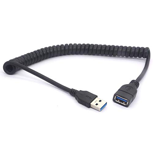 GLHONG Spiral Bobin USB Kablosu USB 3.0 Erkek Kadın Uzatma Kablosu 1.5 m / 3.3 Feet