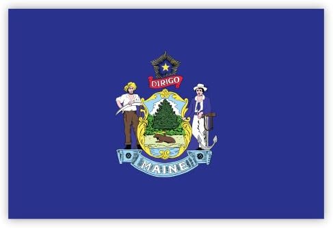 Maine Eyalet Bayrağı Sticker Çıkartma 5 x 3