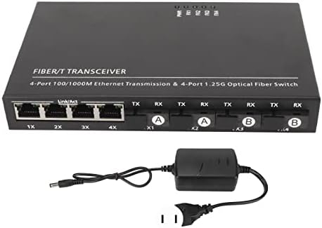 Qinlorgo Ethernet fiber ortam Anahtarı, Tx1310nm Rx1550nm Metal 100-240 V 4 Port Optik Ethernet fiber ortam dönüştürücü