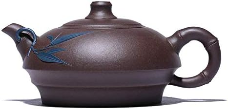 LİANXİAO-İki Renkli El-Bambu Pot Demlik Çay Bardağı Eski Mor Kil Demlik Renk: Mor çamur