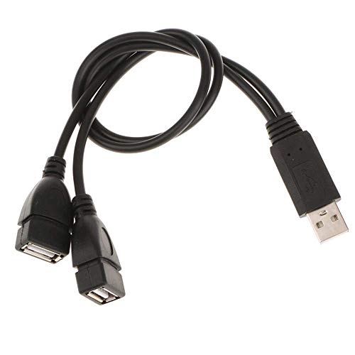 USB Splitter, USB şarj aleti Kablosu, USB A 2.0 Erkek Çift USB Dişi Jack Y Splitter şarj kablosu Dizüstü/Araba/Veri