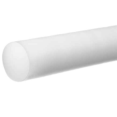 Delrin Asetal Homopolimer Plastik Çubuk, Beyaz, 3 x 3 ft çapında. Uzun