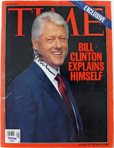 Başkan Bill Clinton Otantik İmzalı 2004 Zaman Dergisi PSA / DNA B93551
